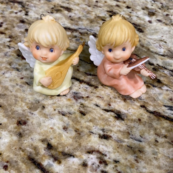 Vintage 2 Pc Gorham Angel Figurine Ornaments 1983 - Picture 1 of 15